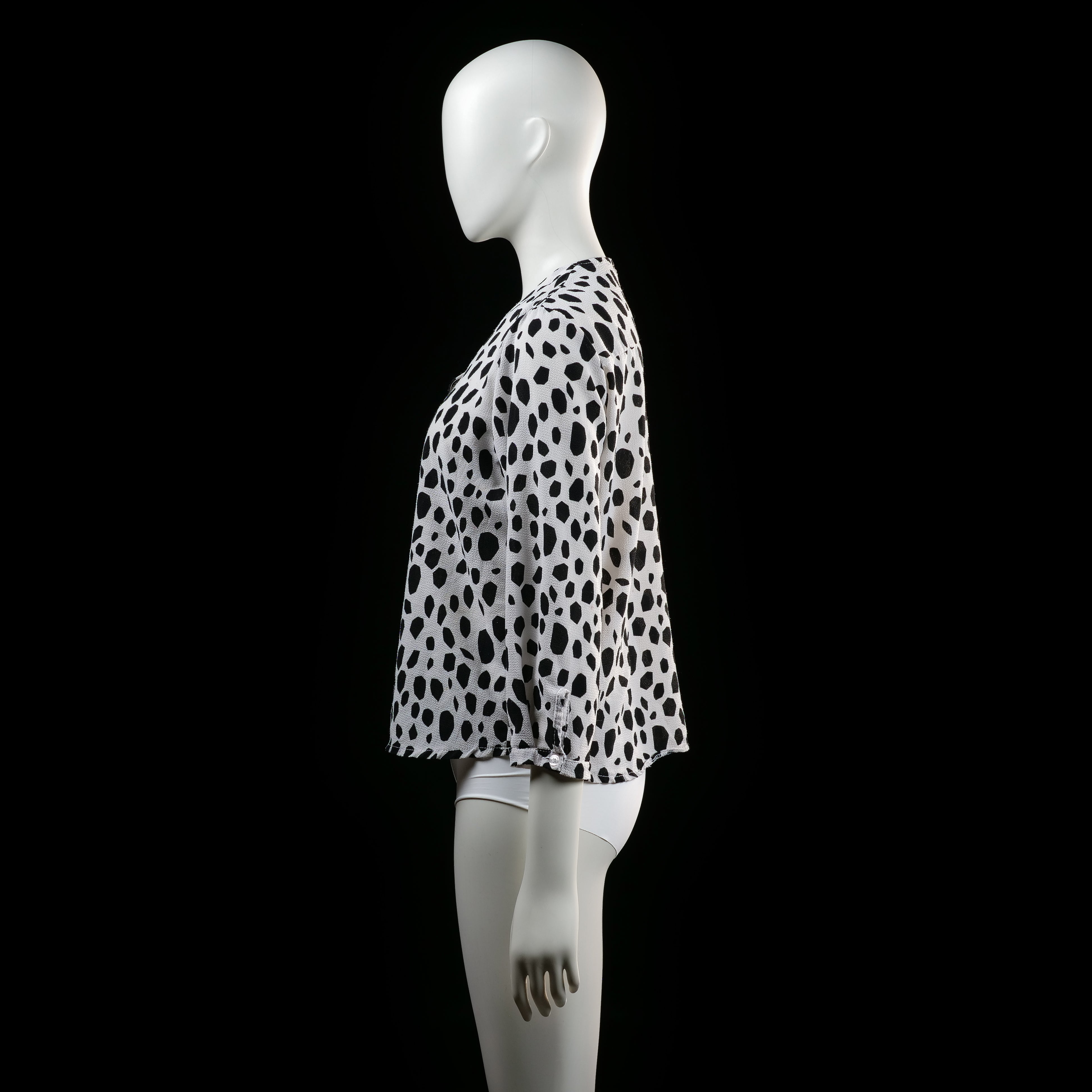 Savinni - blouse - White, Black - (Storlek: S)