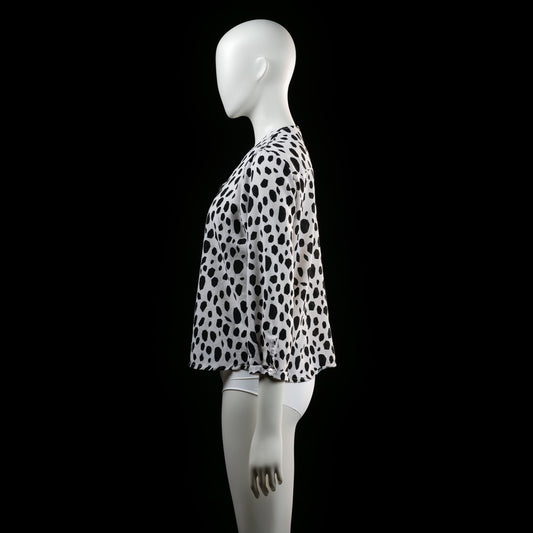 Savinni - blouse - White, Black - (Storlek: S)