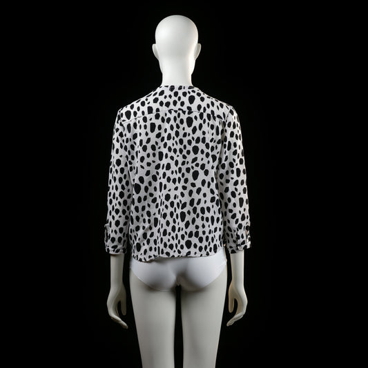 Savinni - blouse - White, Black - (Storlek: S)