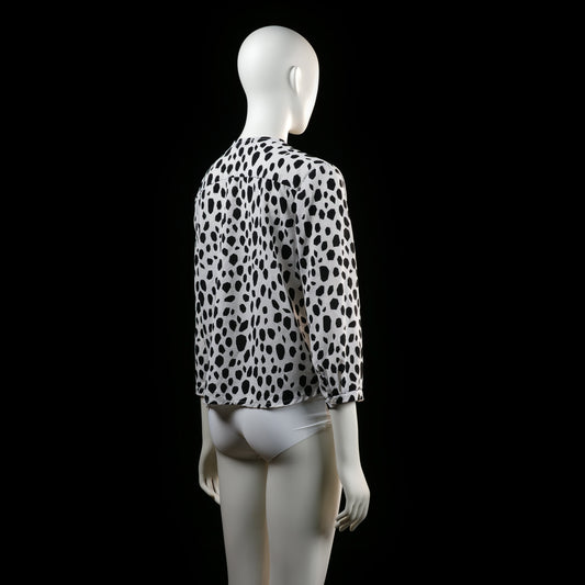 Savinni - blouse - White, Black - (Storlek: S)