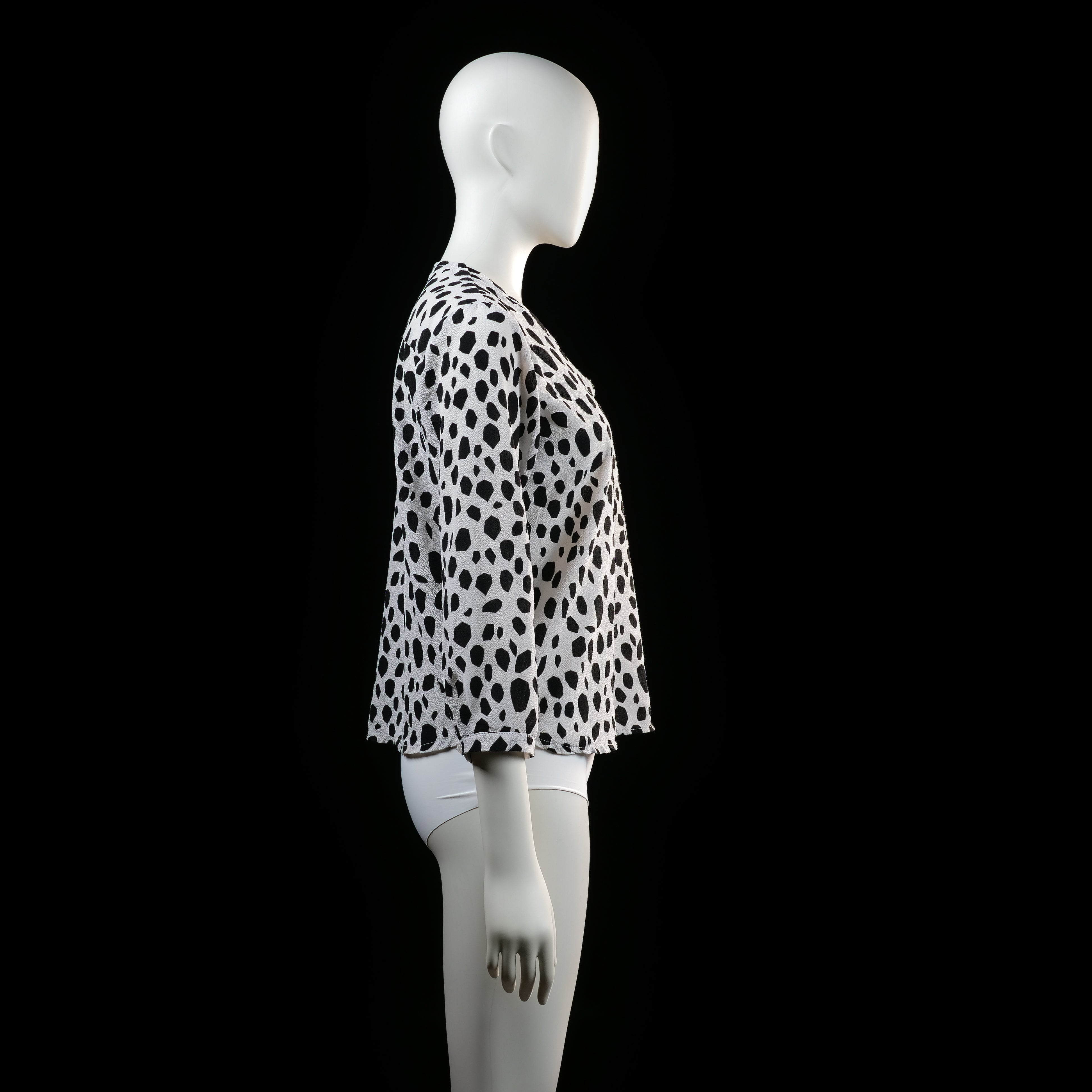 Savinni - blouse - White, Black - (Storlek: S)