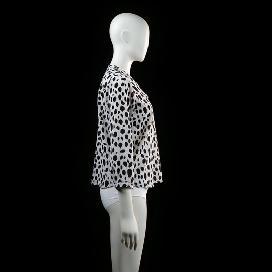 Savinni - blouse - White, Black - (Storlek: S)