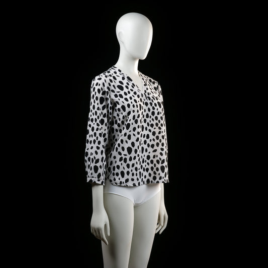 Savinni - blouse - White, Black - (Storlek: S)