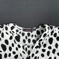Savinni - blouse - White, Black - (Storlek: S)