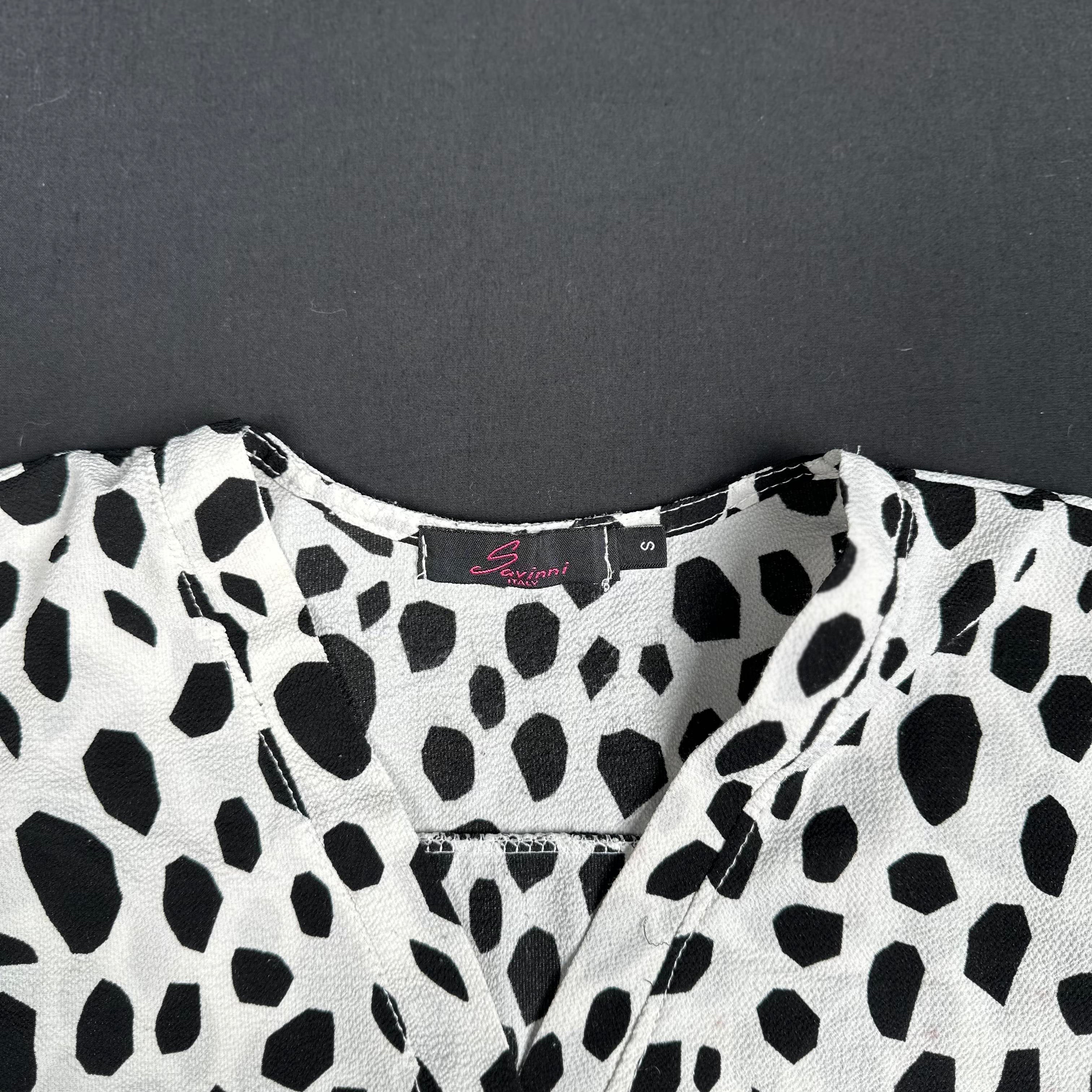 Savinni - blouse - White, Black - (Storlek: S)