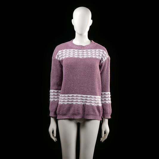 Silver Swan - sweater - Lavender, White - (Storlek: M, L)