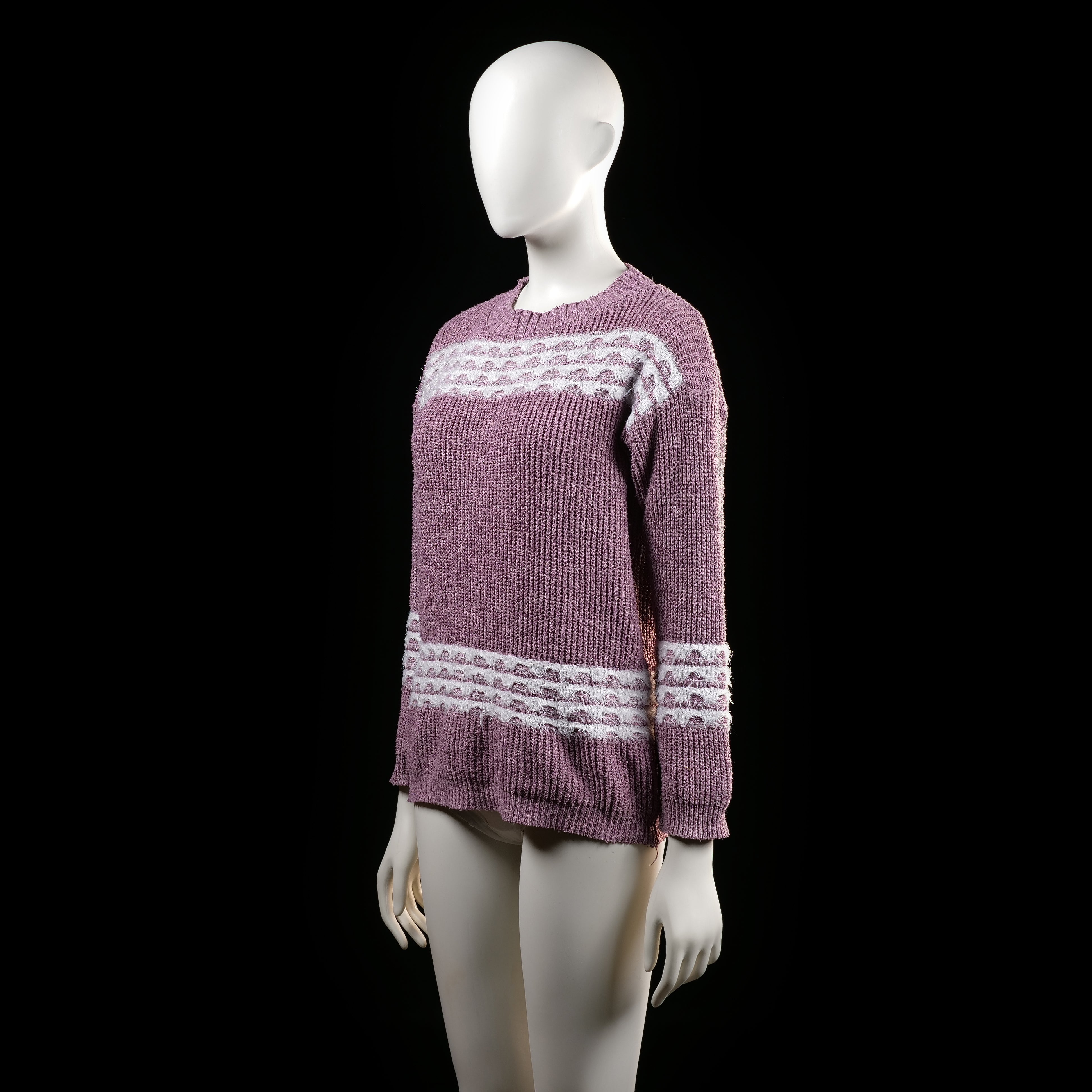 Silver Swan - sweater - Lavender, White - (Storlek: M, L)