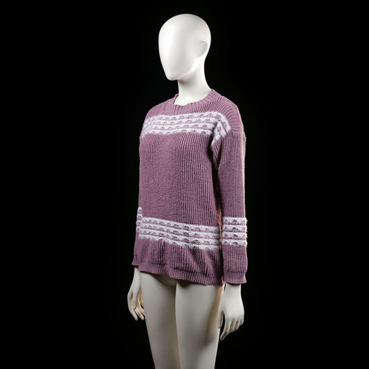 Silver Swan - sweater - Lavender, White - (Storlek: M, L)