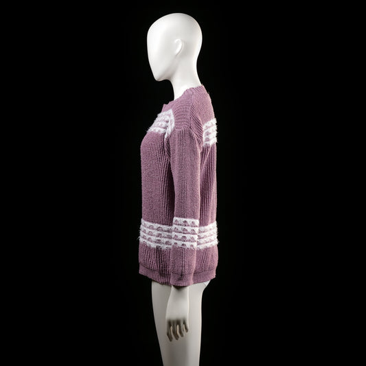 Silver Swan - sweater - Lavender, White - (Storlek: M, L)