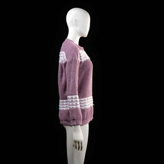 Silver Swan - sweater - Lavender, White - (Storlek: M, L)