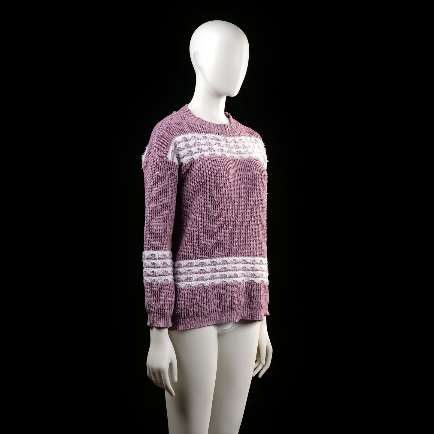 Silver Swan - sweater - Lavender, White - (Storlek: M, L)