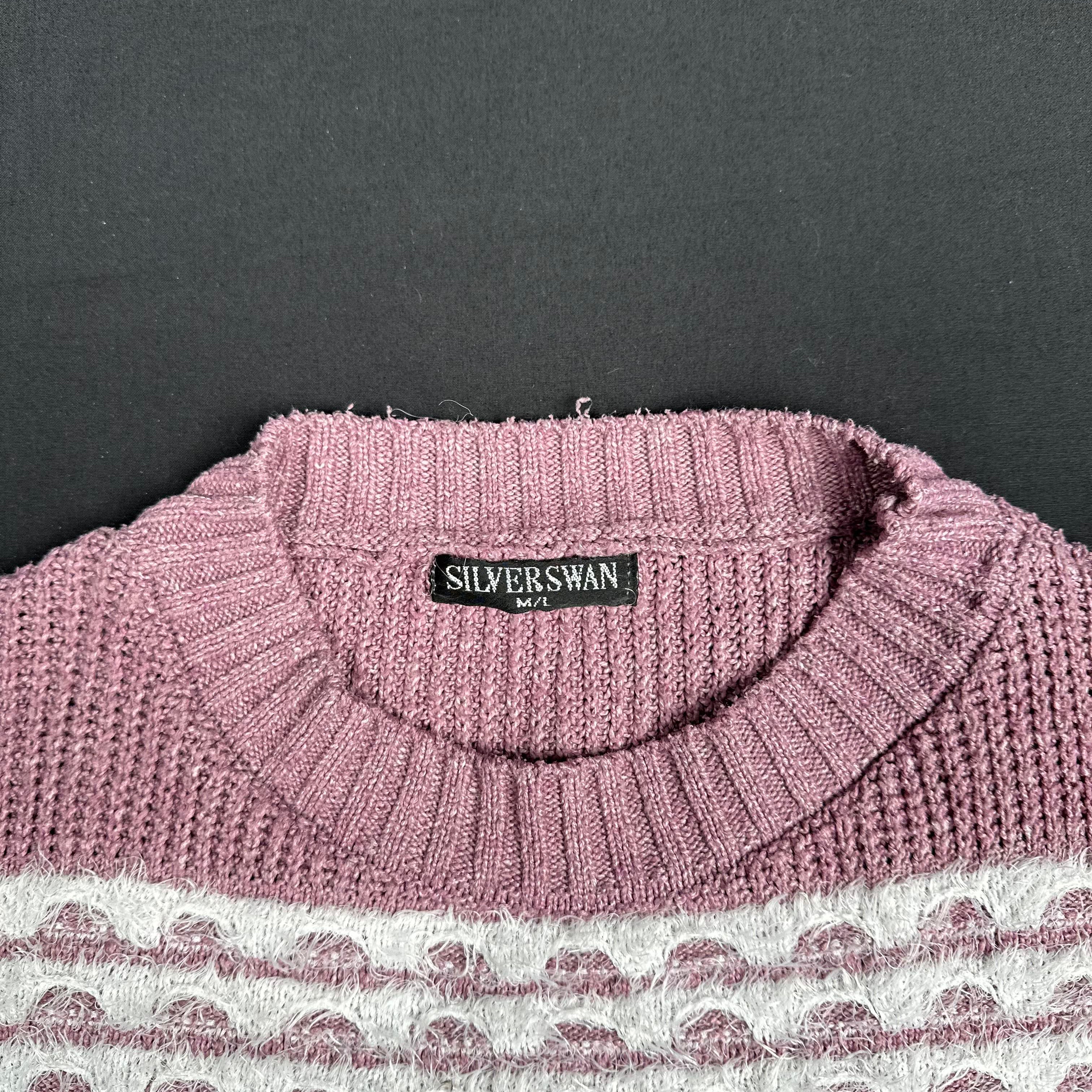 Silver Swan - sweater - Lavender, White - (Storlek: M, L)