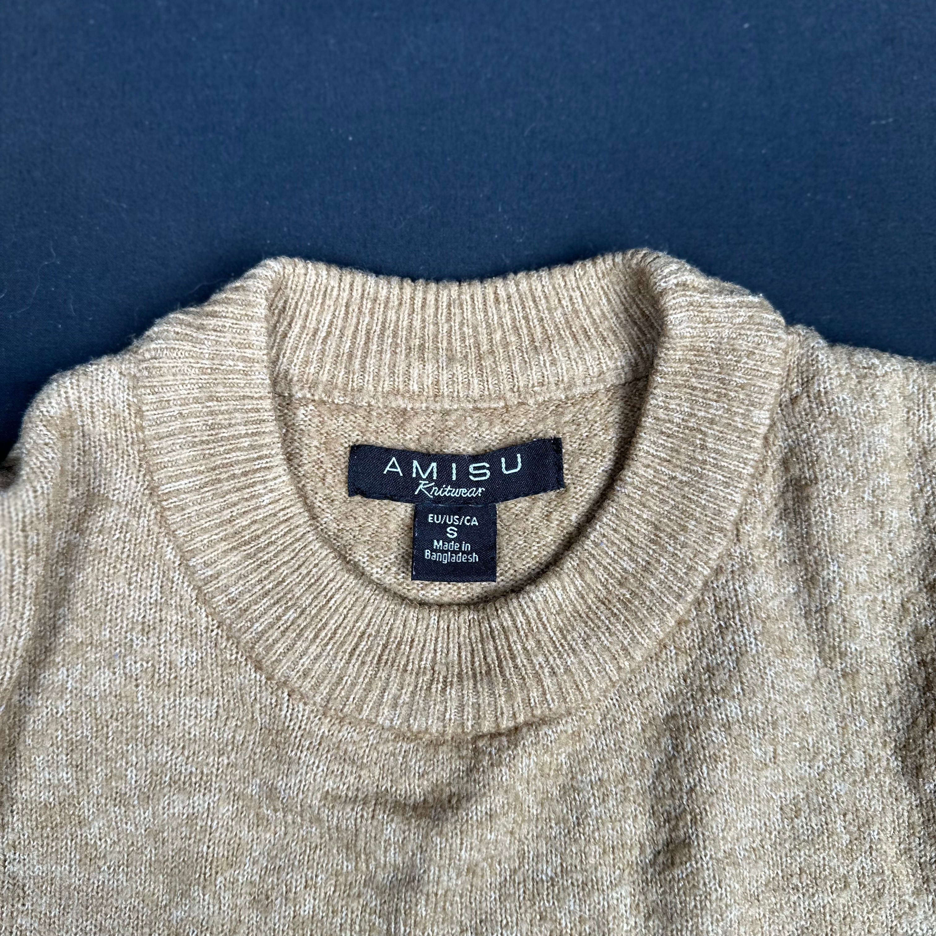 Amisu - sweater - Camel - (Storlek: S)