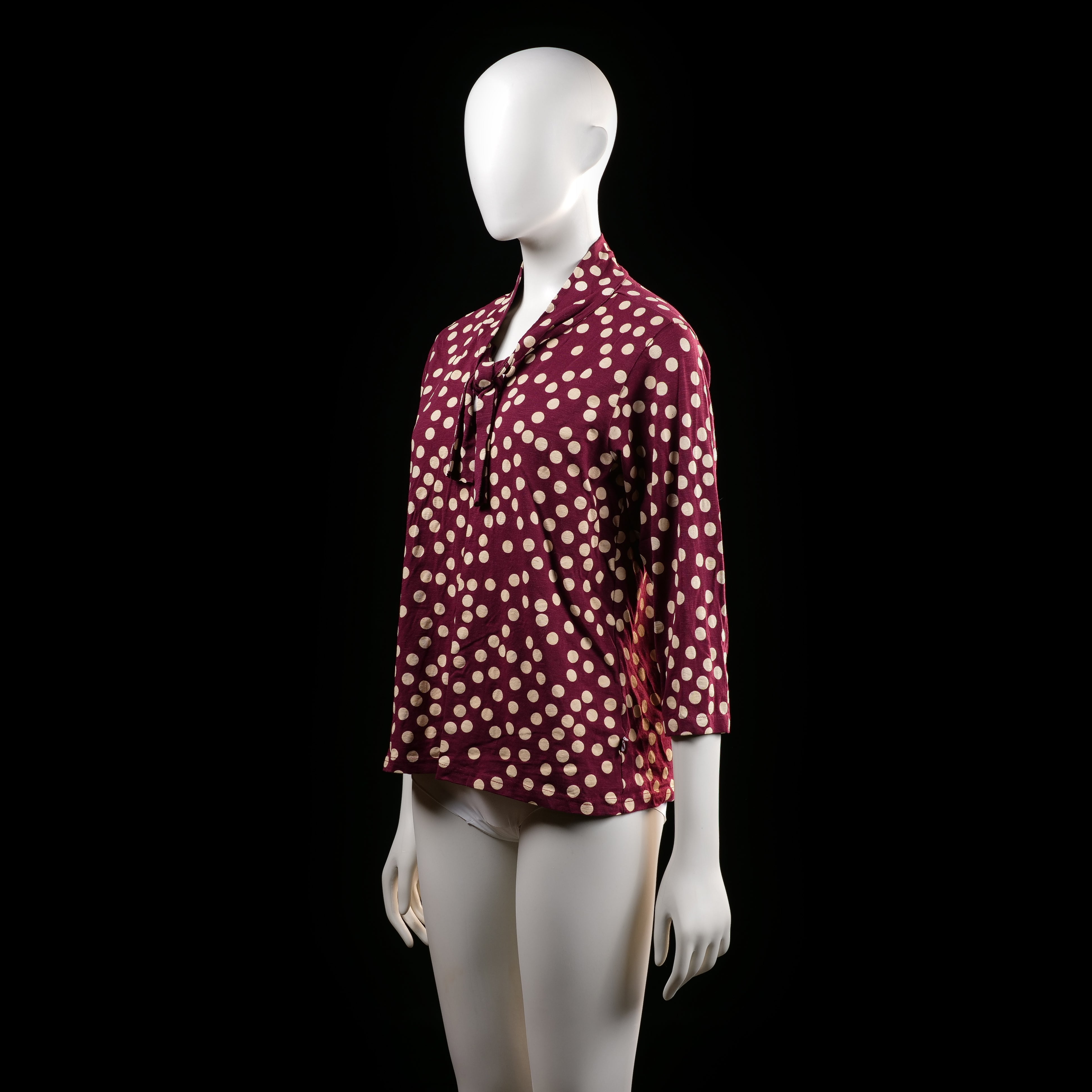Danefæ - blouse - Burgundy, Ivory - (Storlek: M)