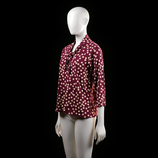 Danefæ - blouse - Burgundy, Ivory - (Storlek: M)