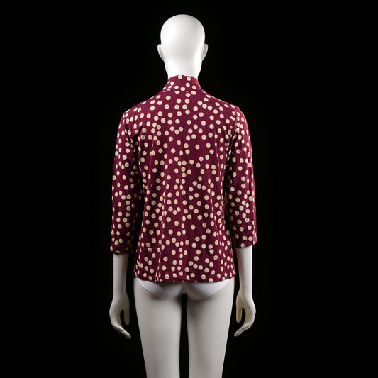 Danefæ - blouse - Burgundy, Ivory - (Storlek: M)