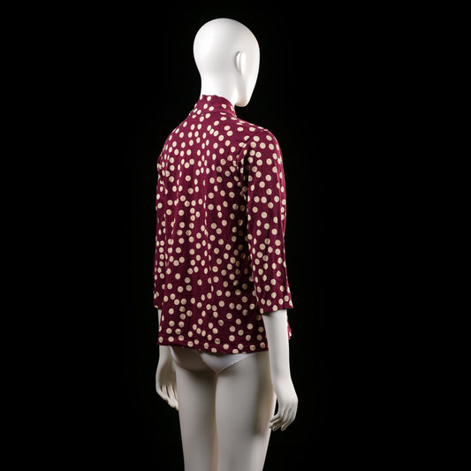Danefæ - blouse - Burgundy, Ivory - (Storlek: M)