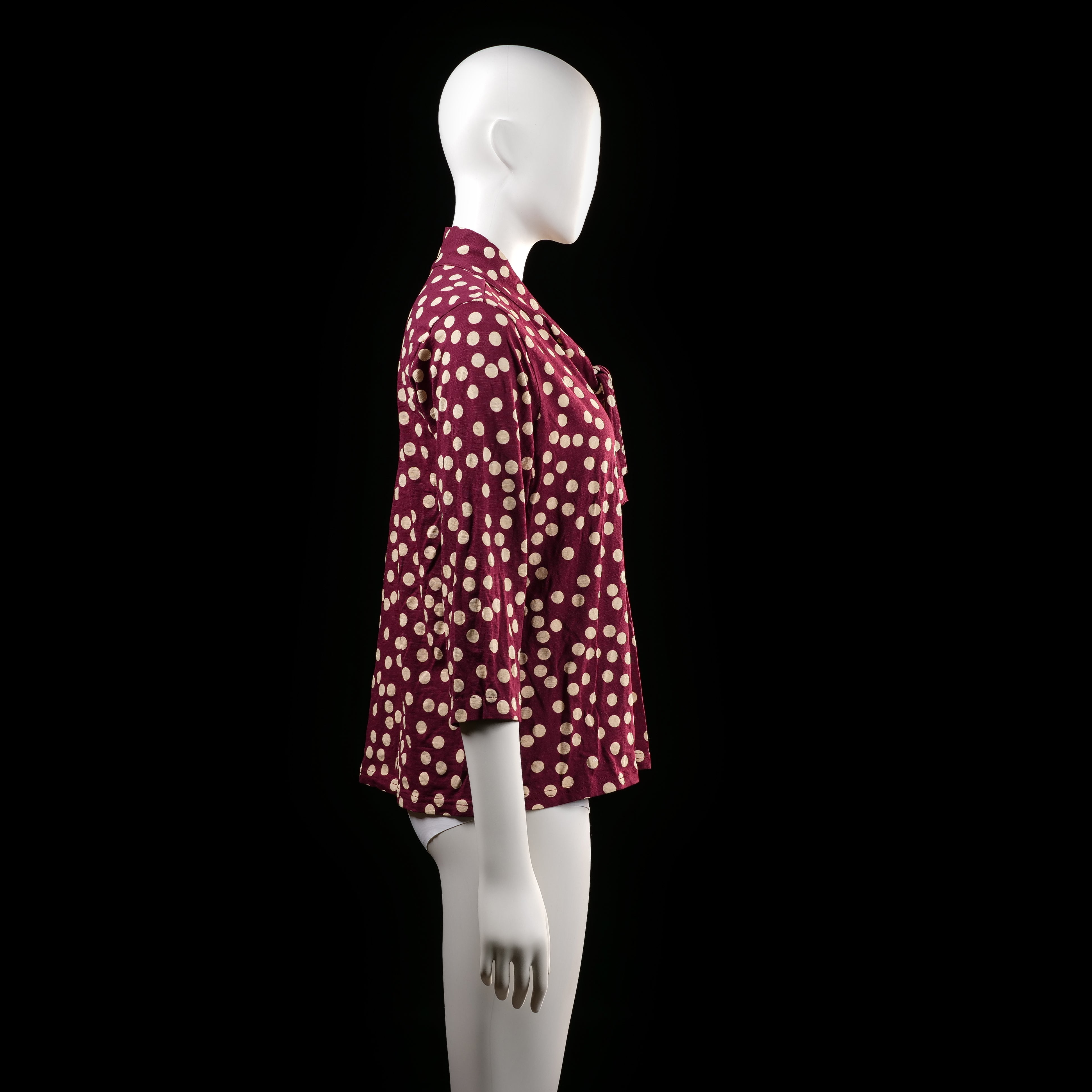 Danefæ - blouse - Burgundy, Ivory - (Storlek: M)