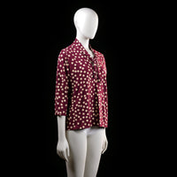 Danefæ - blouse - Burgundy, Ivory - (Storlek: M)