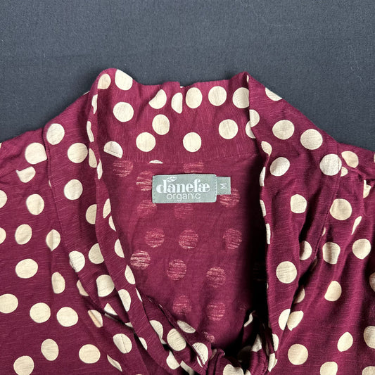 Danefæ - blouse - Burgundy, Ivory - (Storlek: M)