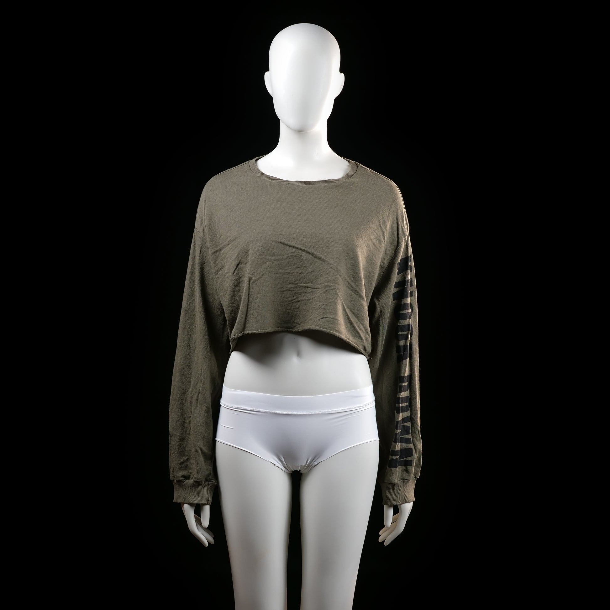 H&M - sweatshirt - Taupe, Black - (Storlek: M)