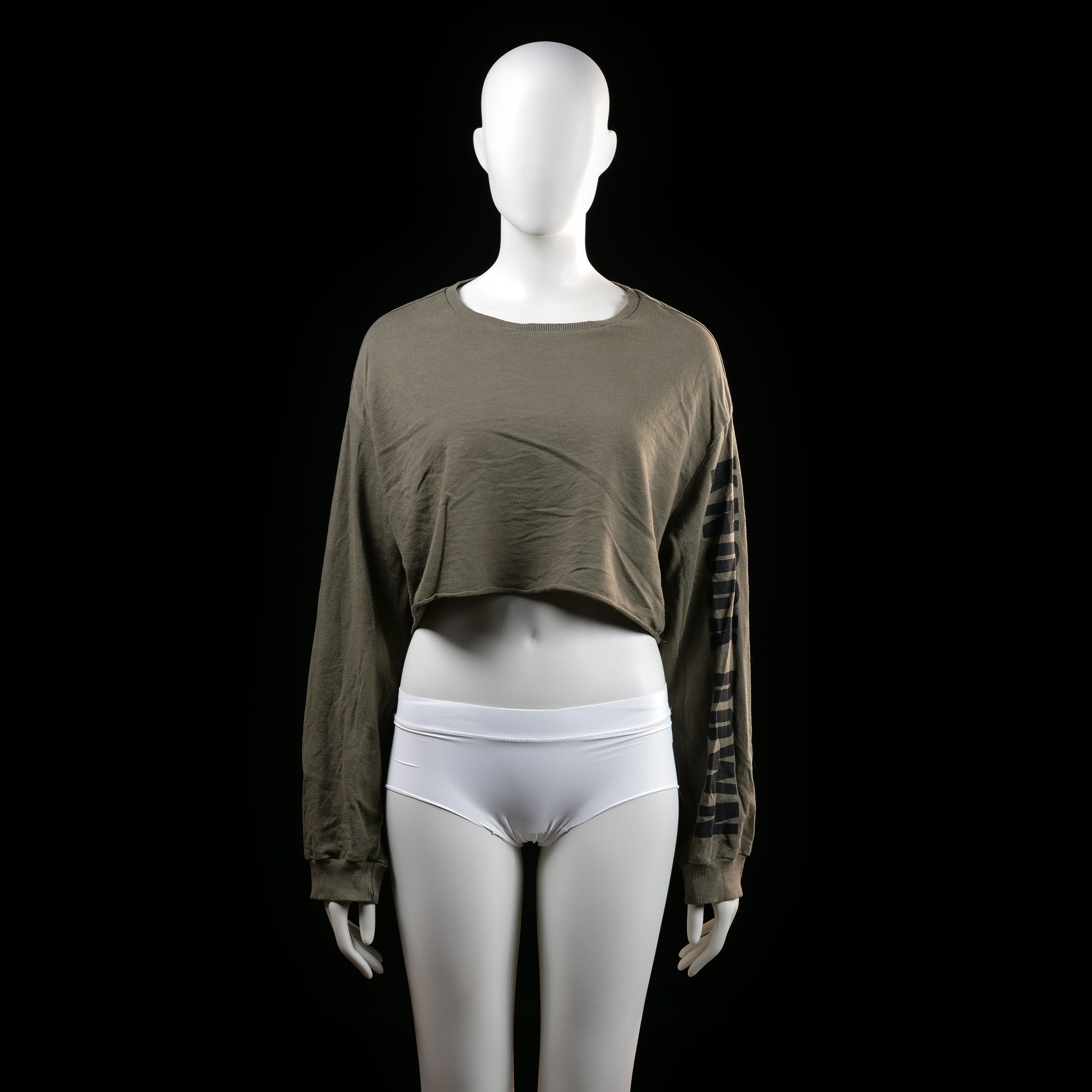 H&M - sweatshirt - Taupe, Black - (Storlek: M)