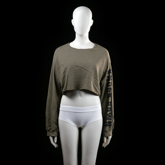 H&M - sweatshirt - Taupe, Black - (Storlek: M)