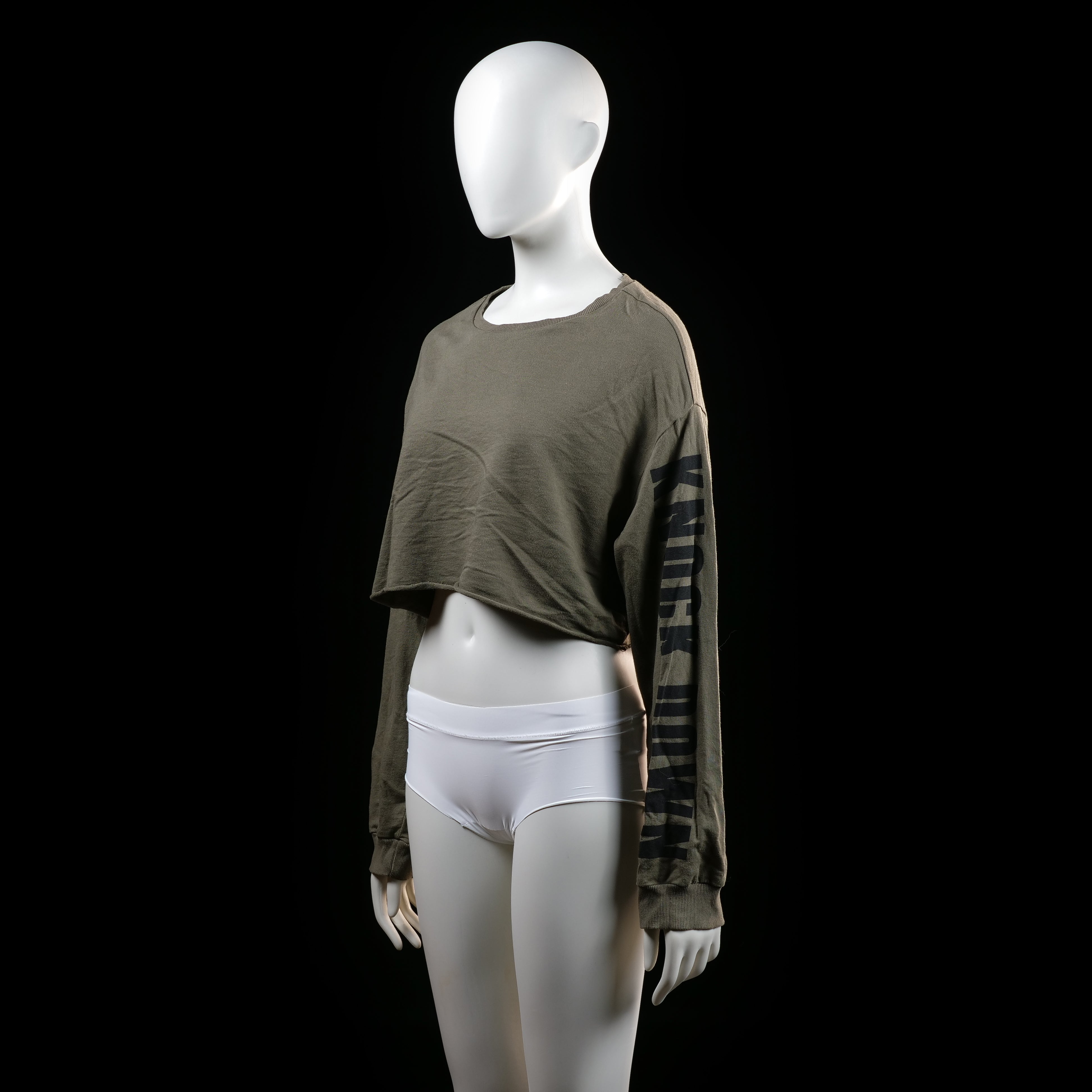 H&M - sweatshirt - Taupe, Black - (Storlek: M)