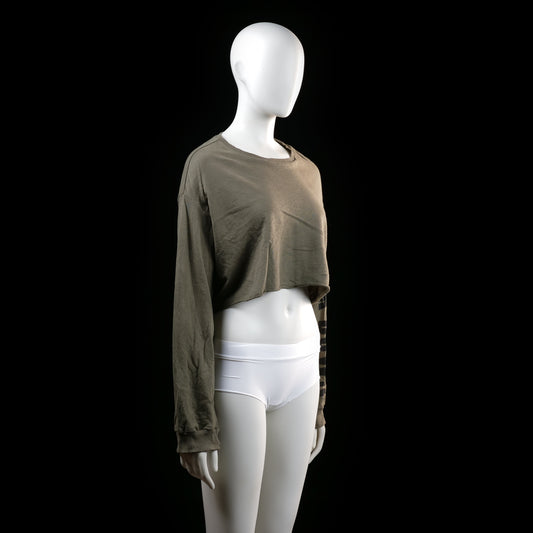 H&M - sweatshirt - Taupe, Black - (Storlek: M)