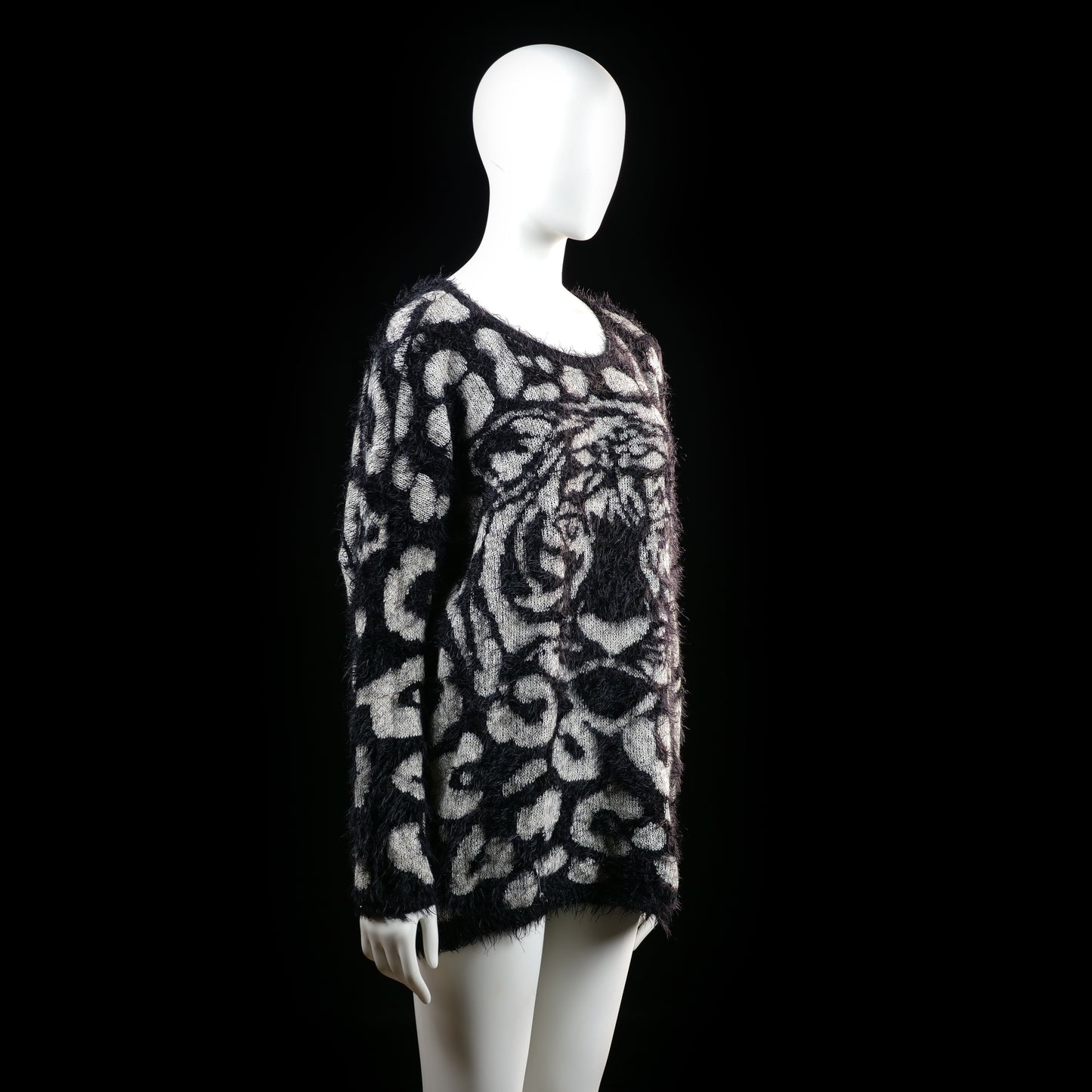 Ms Mode - sweater - Black, Ivory - (Storlek: XL)