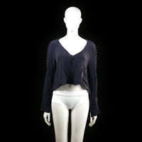Zara - blouse - Navy - (Storlek: M)