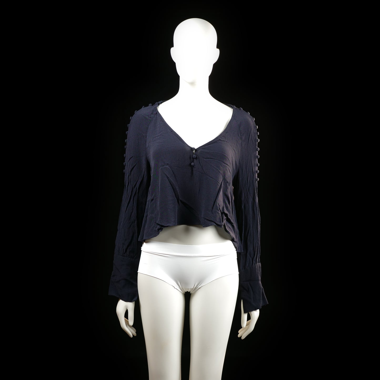 Zara - blouse - Navy - (Storlek: M)