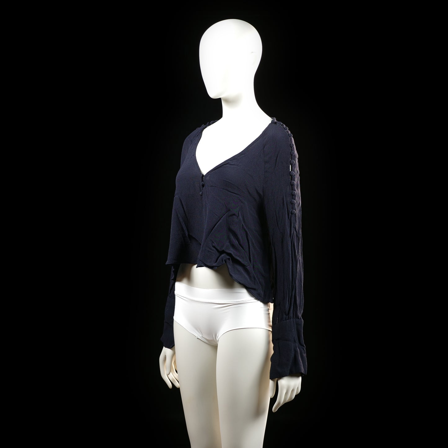 Zara - blouse - Navy - (Storlek: M)