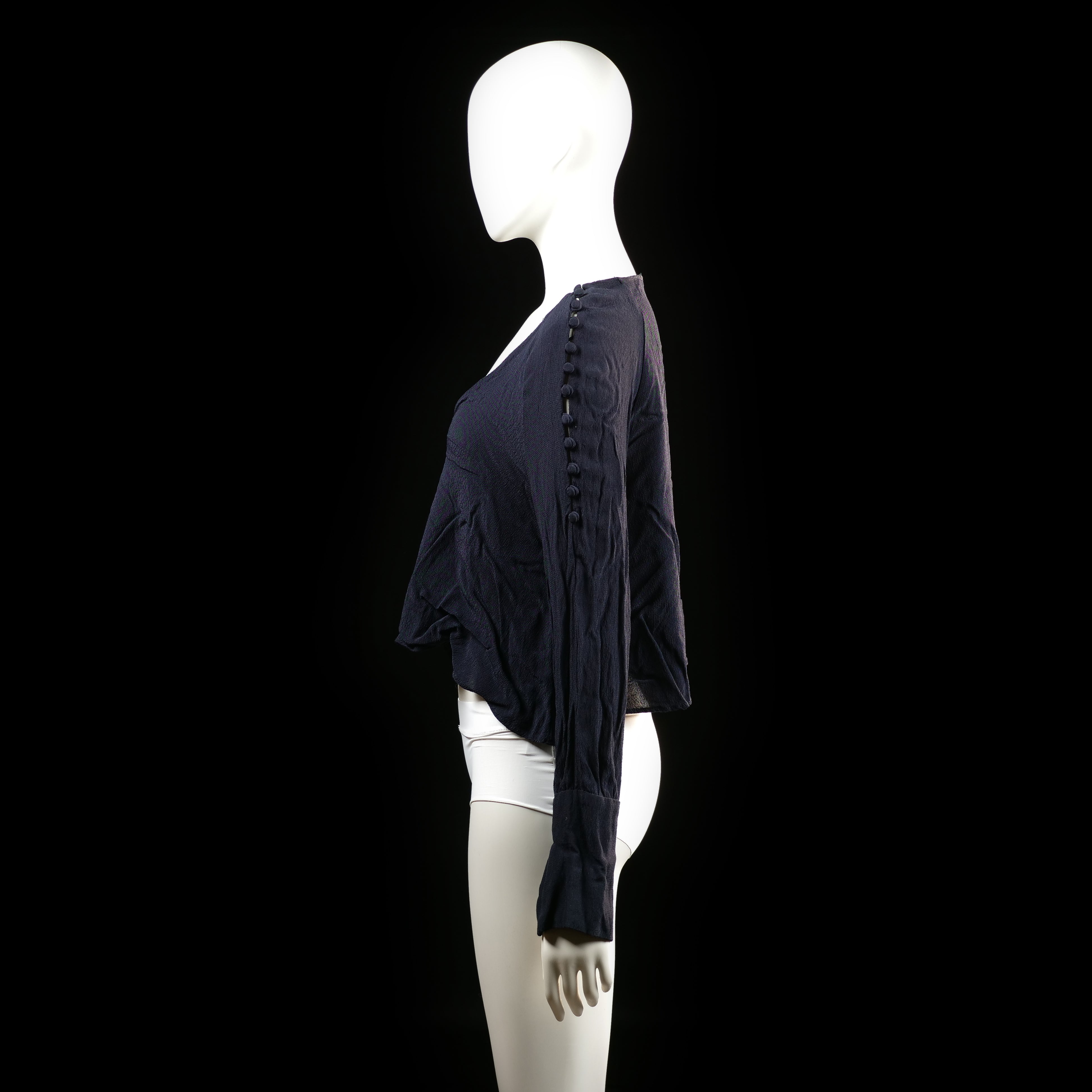 Zara - blouse - Navy - (Storlek: M)