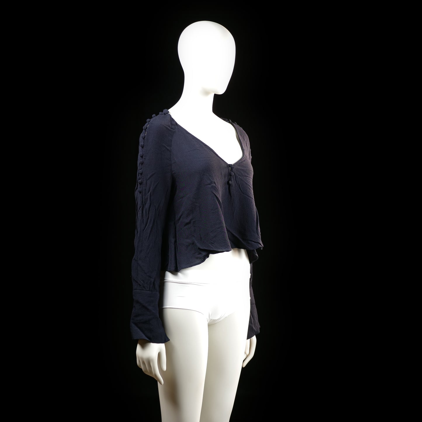 Zara - blouse - Navy - (Storlek: M)