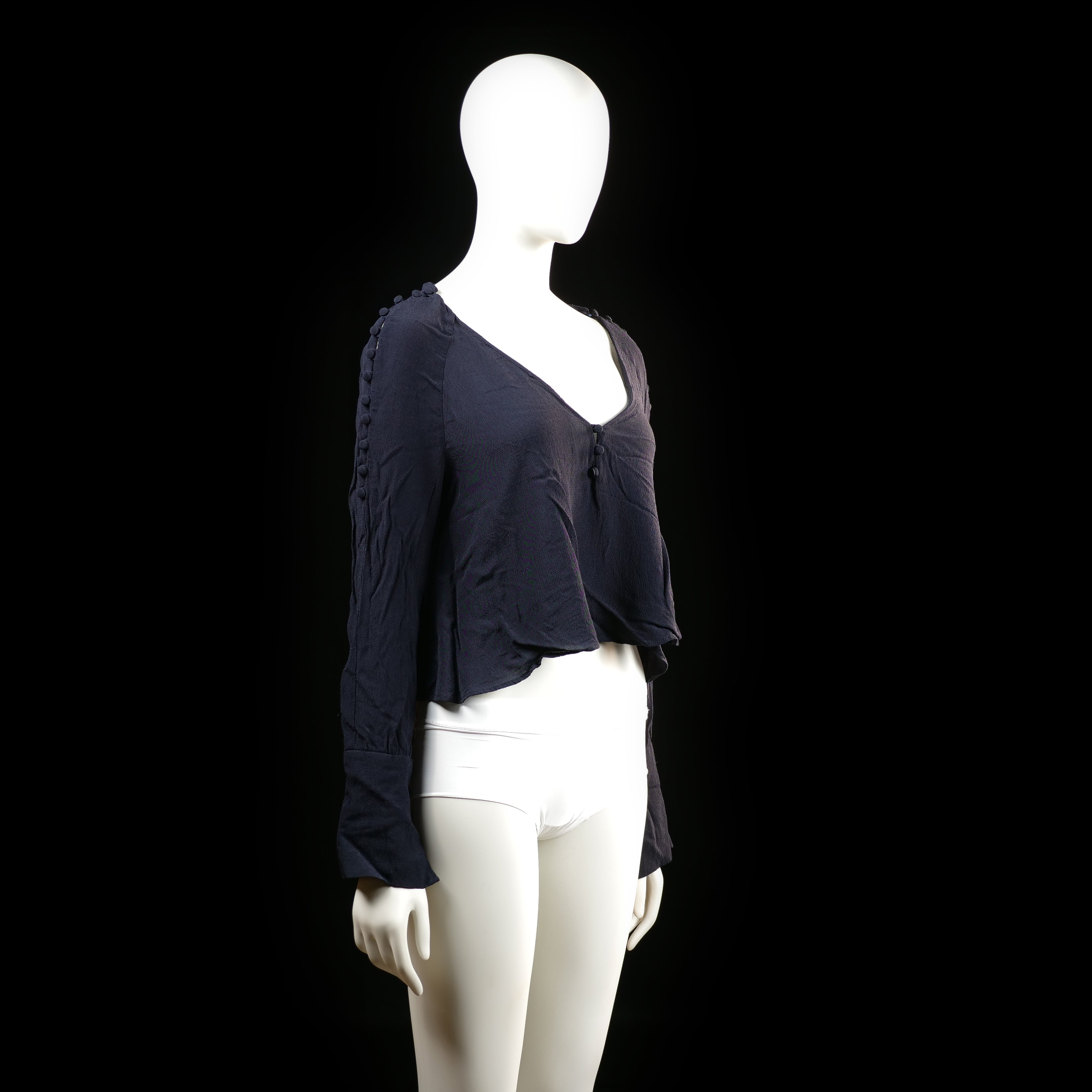 Zara - blouse - Navy - (Storlek: M)