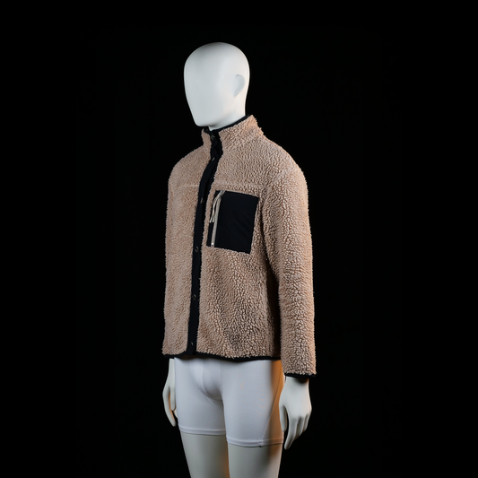 H&M Divided - fleece jacket - Camel, Black - (Storlek: S)