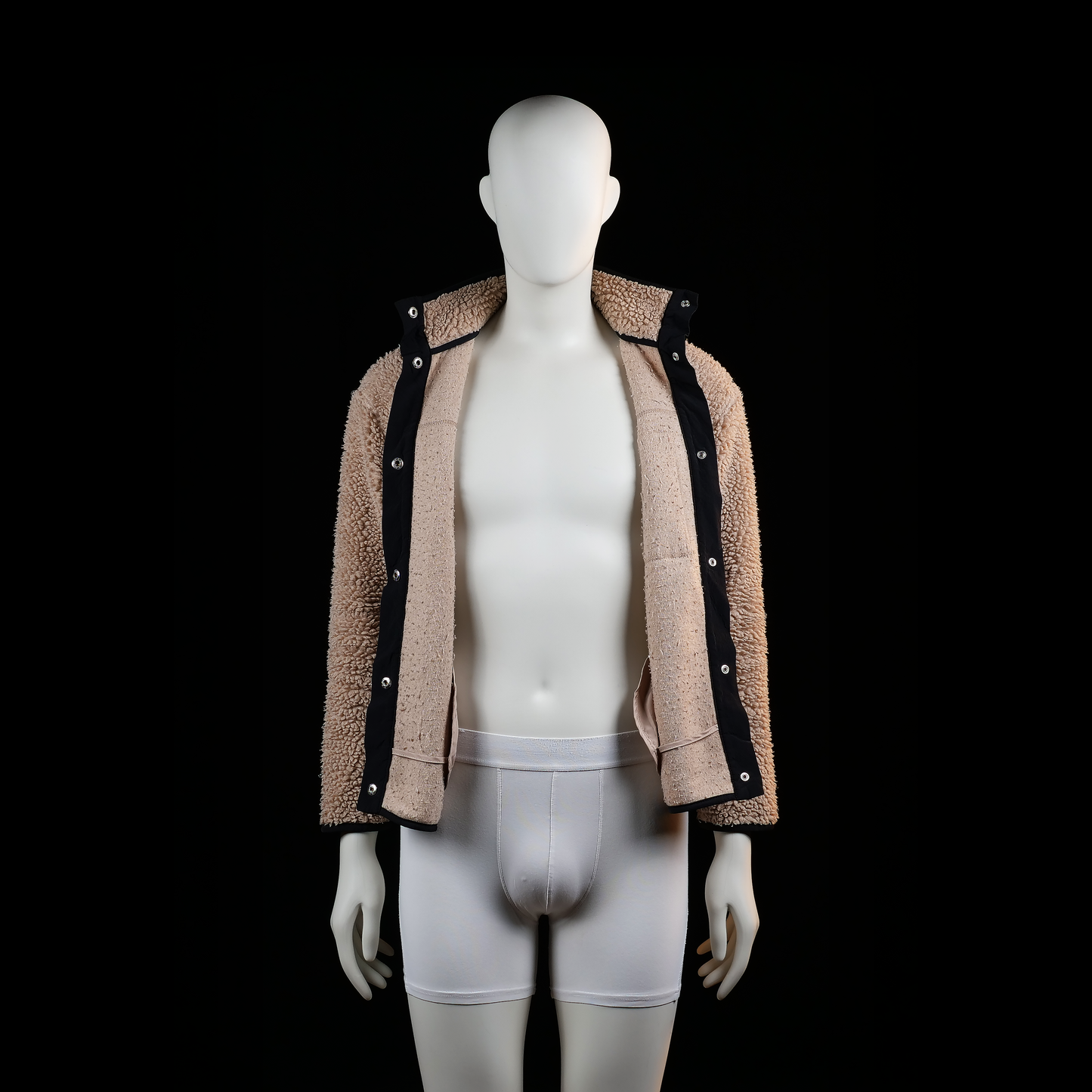 H&M Divided - fleece jacket - Camel, Black - (Storlek: S)