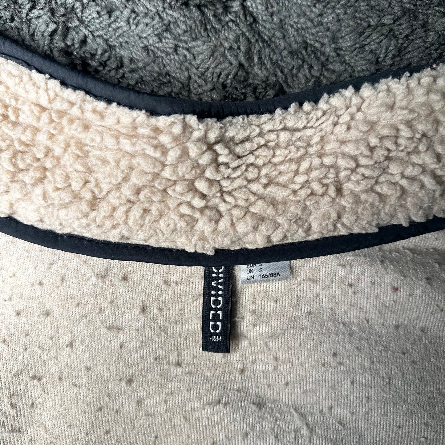 H&M Divided - fleece jacket - Camel, Black - (Storlek: S)