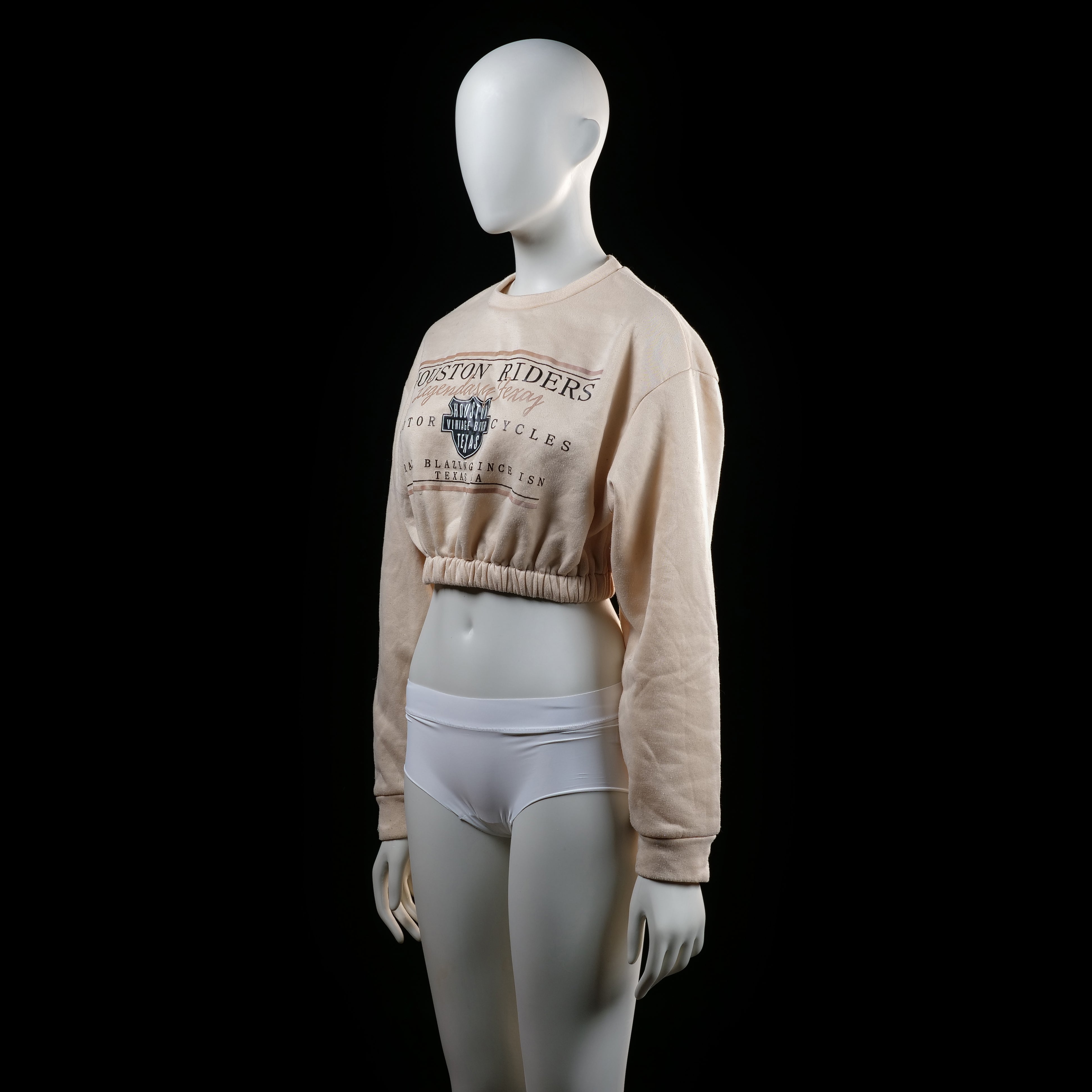 Shein - sweatshirt - Beige - (Storlek: XS)