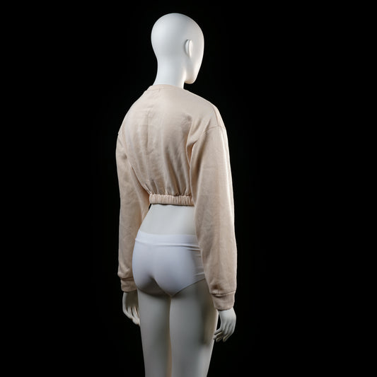 Shein - sweatshirt - Beige - (Storlek: XS)