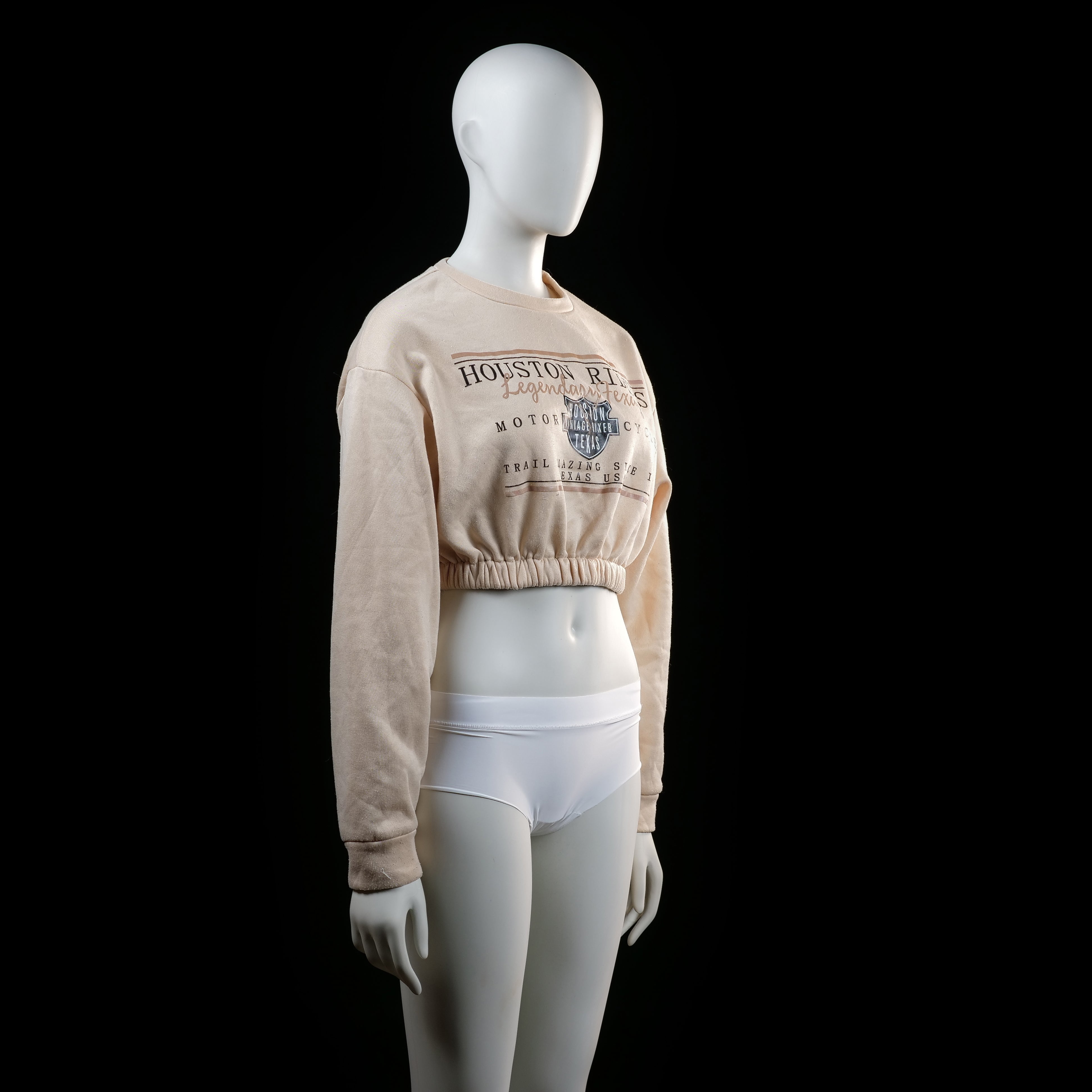 Shein - sweatshirt - Beige - (Storlek: XS)