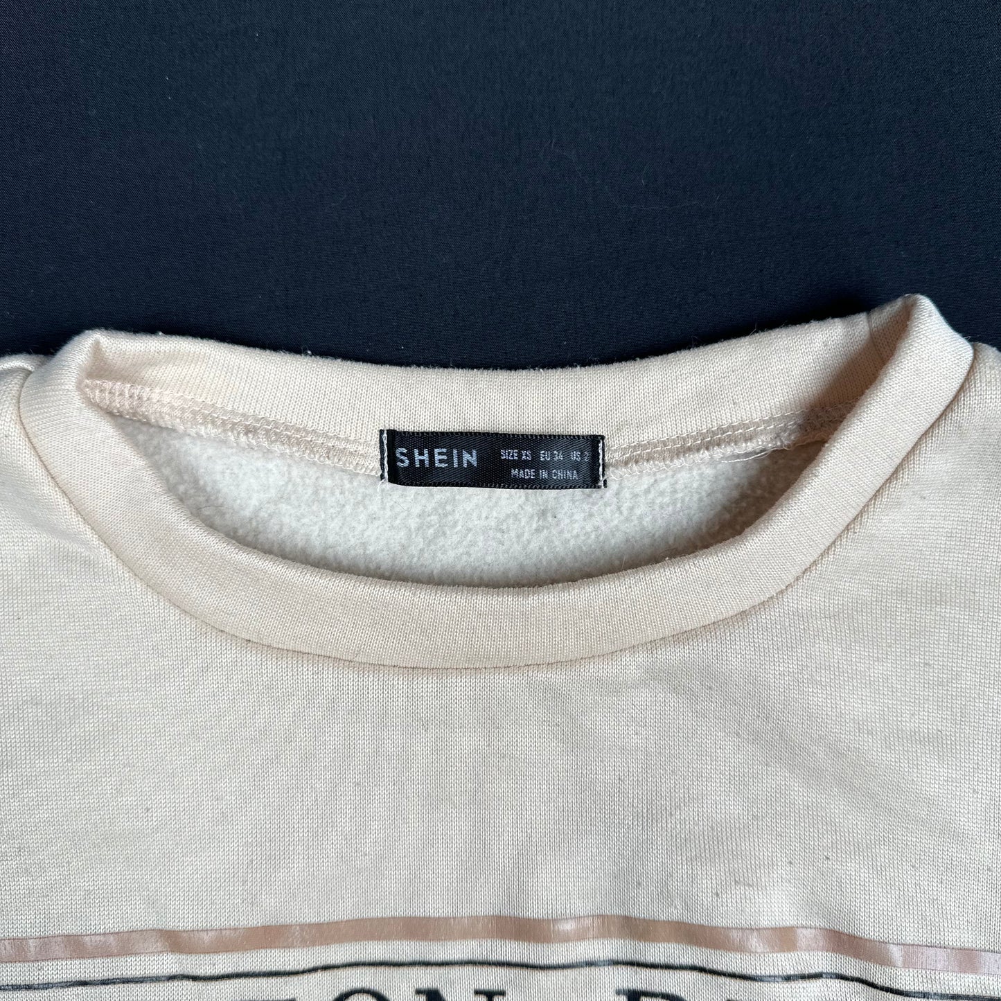 Shein - sweatshirt - Beige - (Storlek: XS)