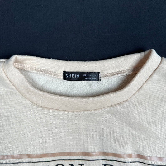 Shein - sweatshirt - Beige - (Storlek: XS)