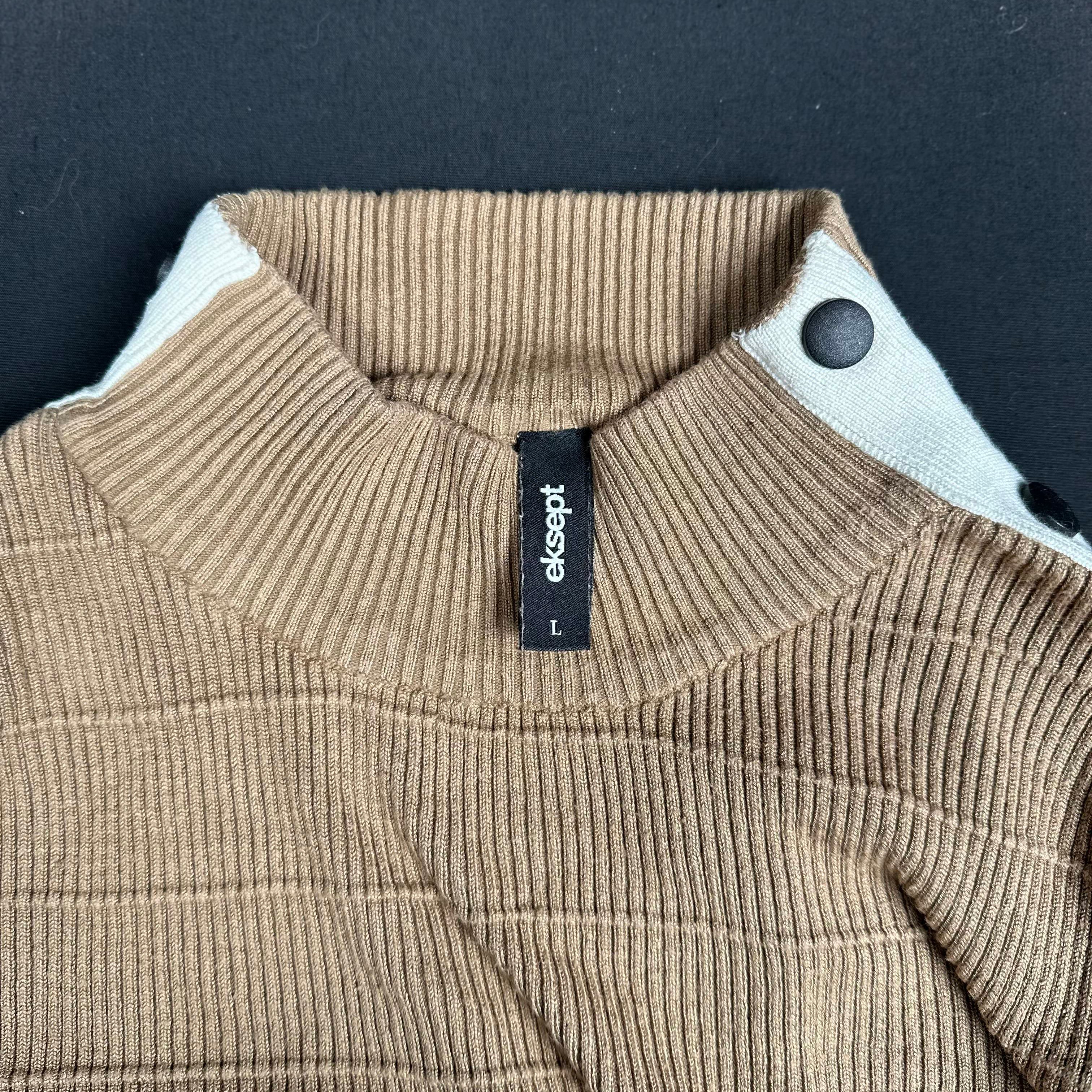 Eksept - sweater - Camel, White - (Storlek: L)