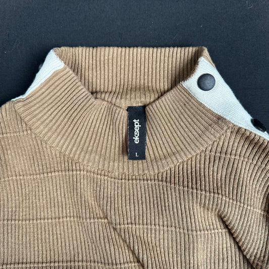 Eksept - sweater - Camel, White - (Storlek: L)