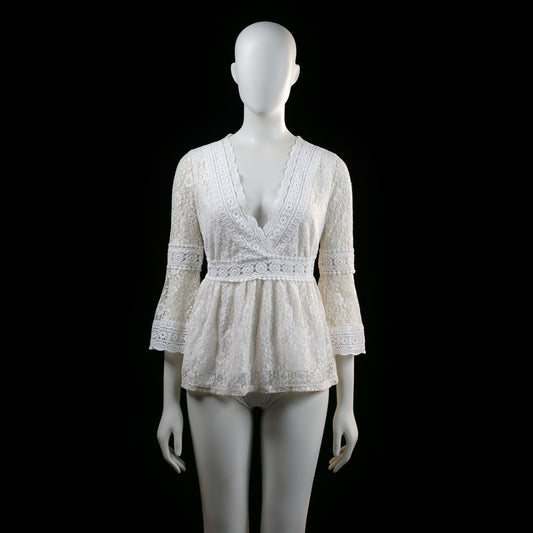 Vintage Dressing - blouse - Ivory - (Storlek: M)