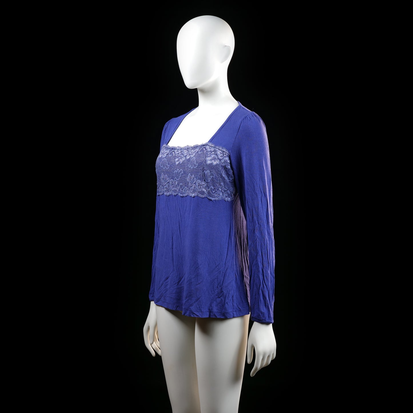 Damella - blouse - Indigo, White - (Storlek: M)