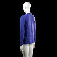 Damella - blouse - Indigo, White - (Storlek: M)