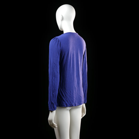 Damella - blouse - Indigo, White - (Storlek: M)